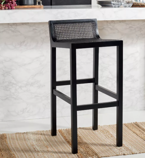 Black beechwood cane rattan barstool 🖤