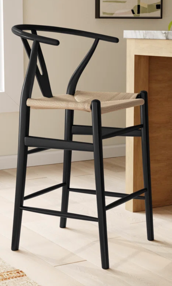 Counter-height Solid Wood Stool in Black🍷