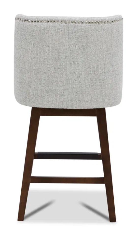 Grey Upholstered Swivel Counter Height Stool w/ Metal Frame🍸