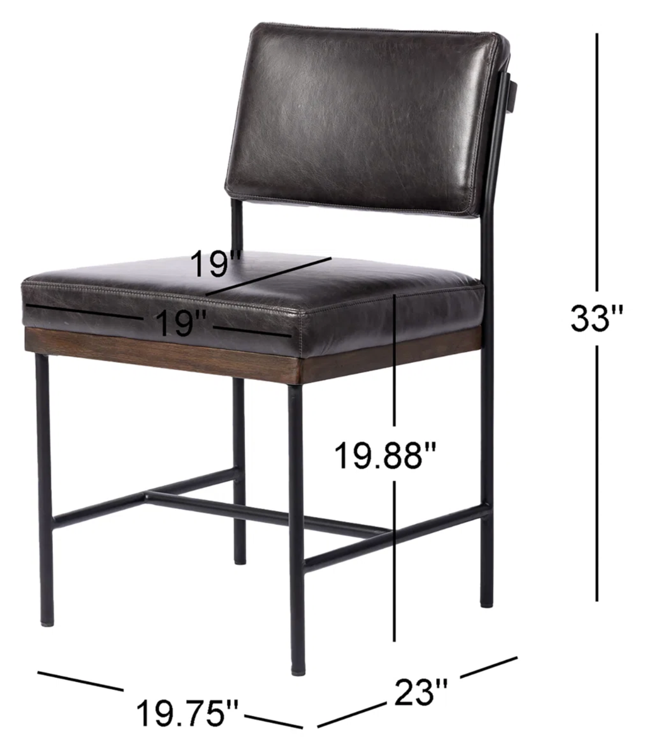 Four Hands black leather & oak wood accent Chairš·