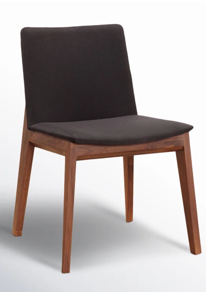 2 modern wood grey upholstered dining chairs🍷