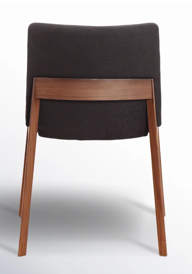 2 modern wood grey upholstered dining chairs🍷