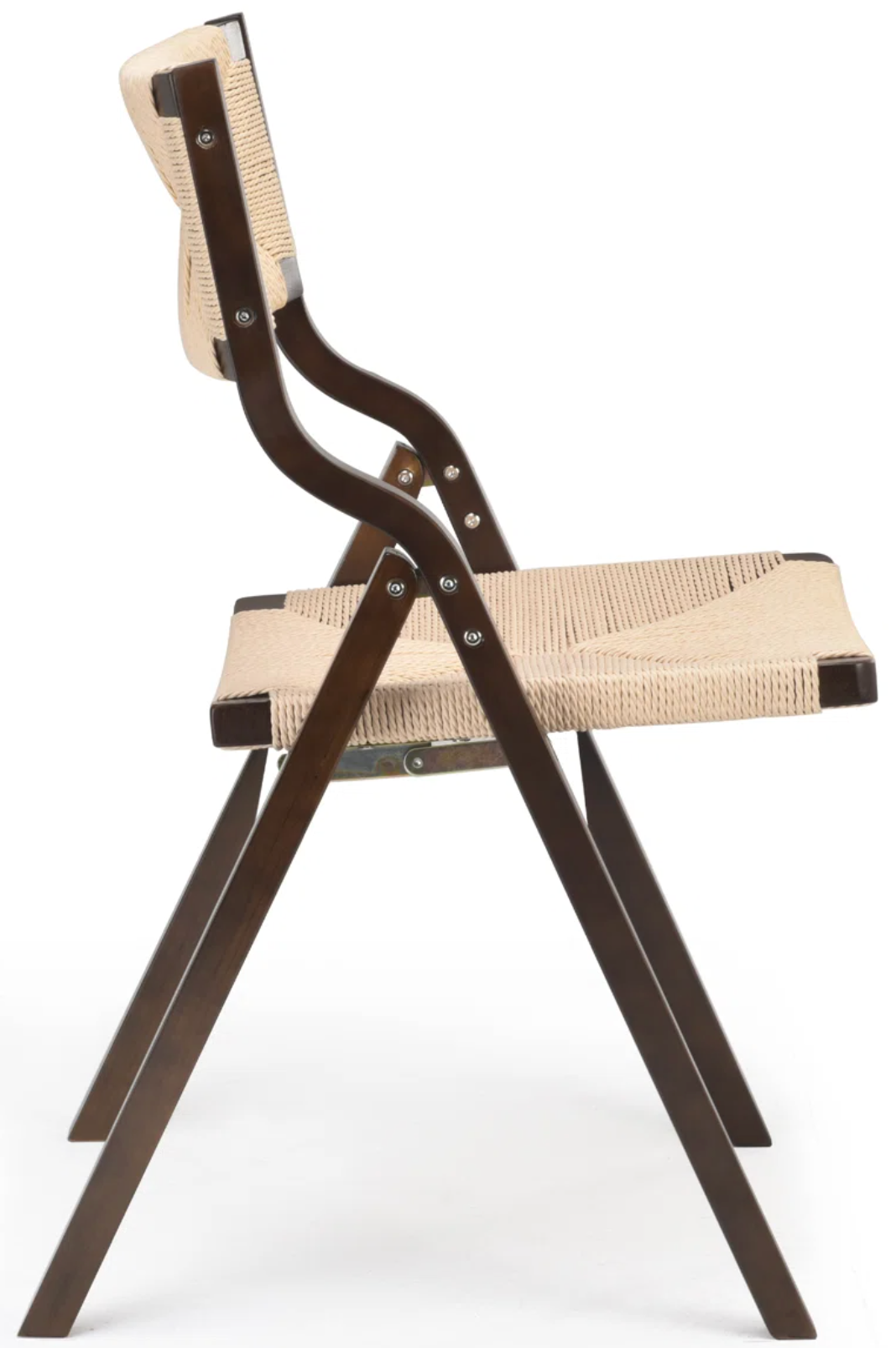 2 walnut wood folding chairs w/ woven back & seat🌻