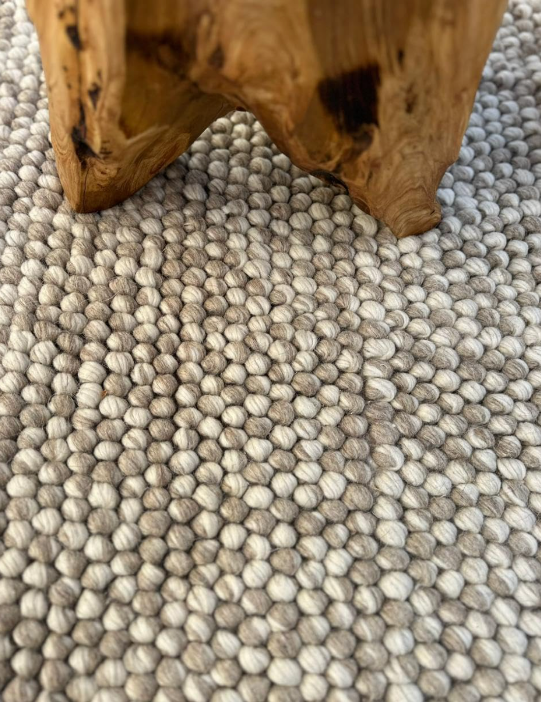 2x3 Beige/Ivory Contemporary Wool & Cotton Woven Rug🐚