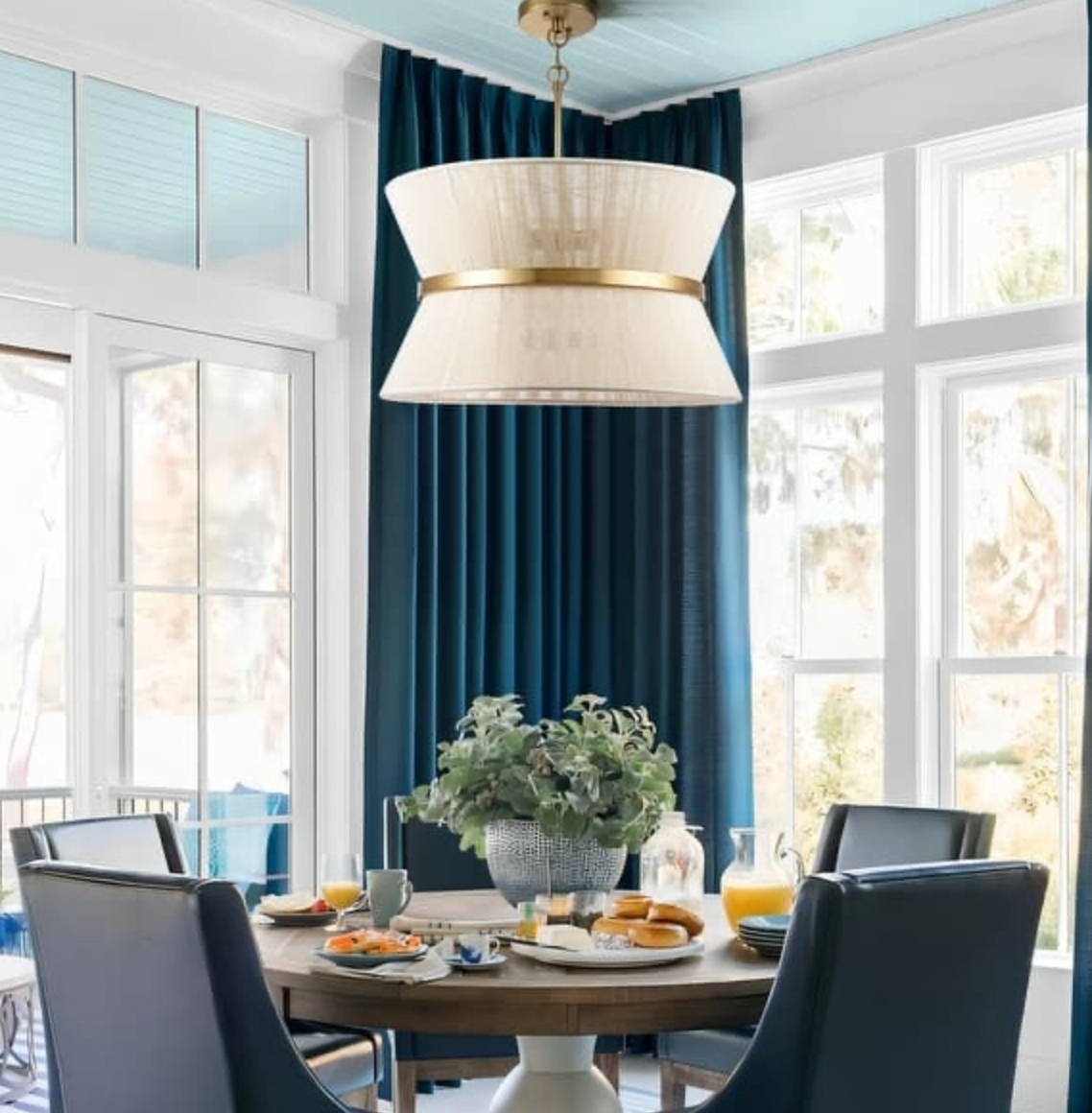 Modern 8-light modern boho hourglass fabric drum 24" chandelier 🌙