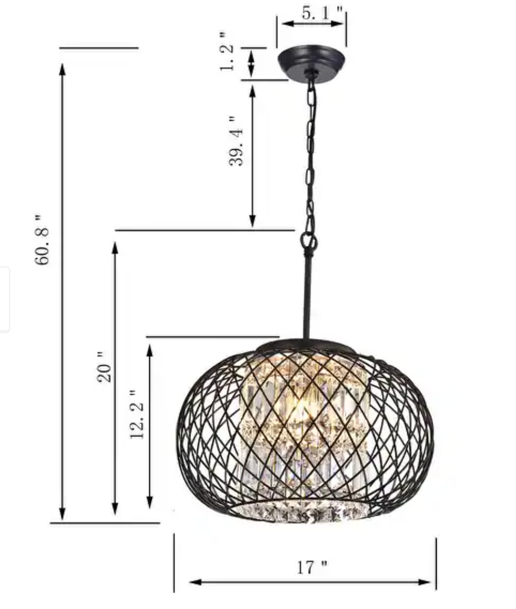 3-light black brushed brown globe chandelier 🖤