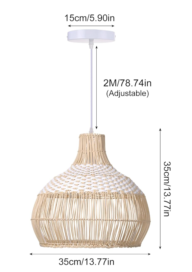 White rattan coastal 14" chandelier 🤍