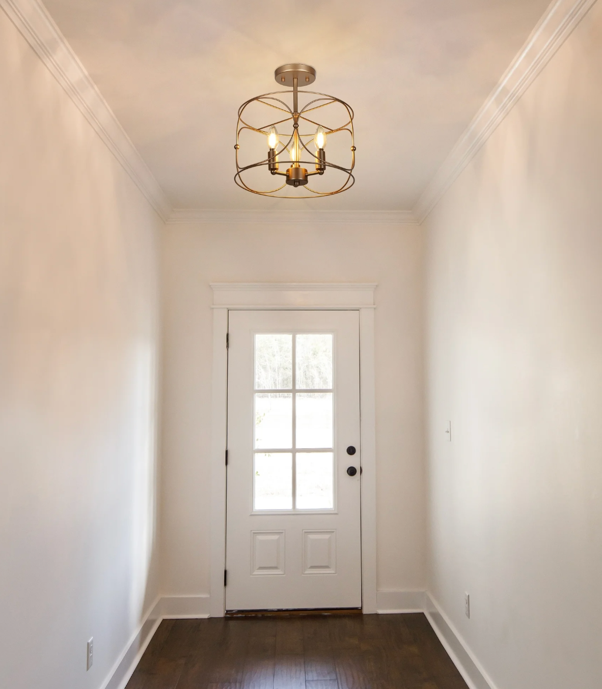 Modern farmhouse gold lantern drum chandelier 💫