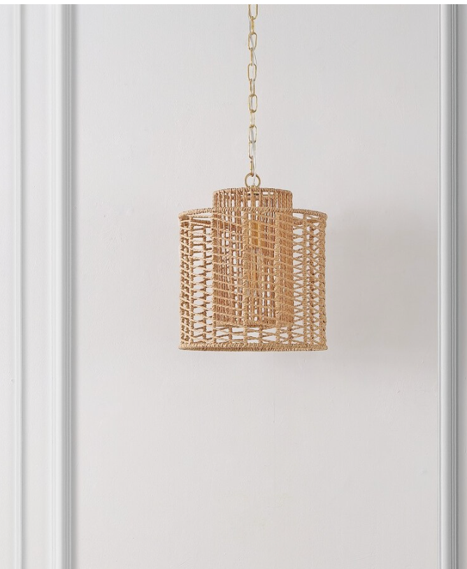 Woven 12" drum shade pendant 🌻