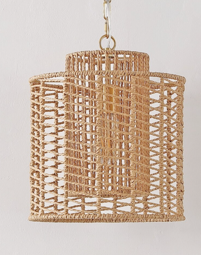 Woven 12" drum shade pendant 🌻