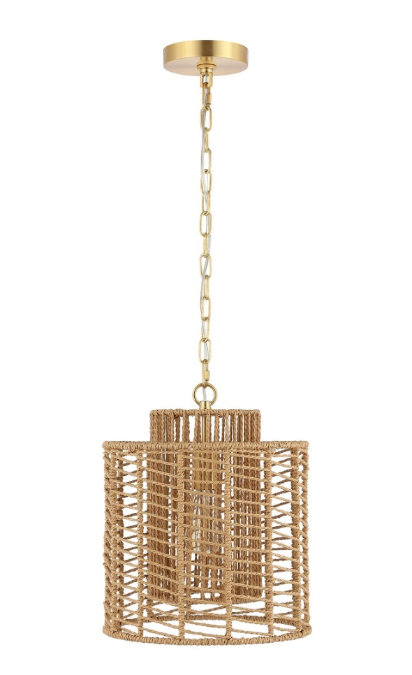Woven 12" drum shade pendant 🌻