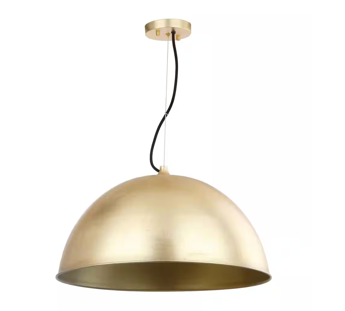 Adjustable gold leaf 21" dome pendant light 💫