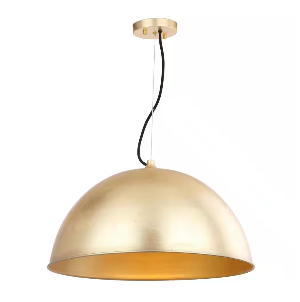 Adjustable gold leaf 21" dome pendant light 💫