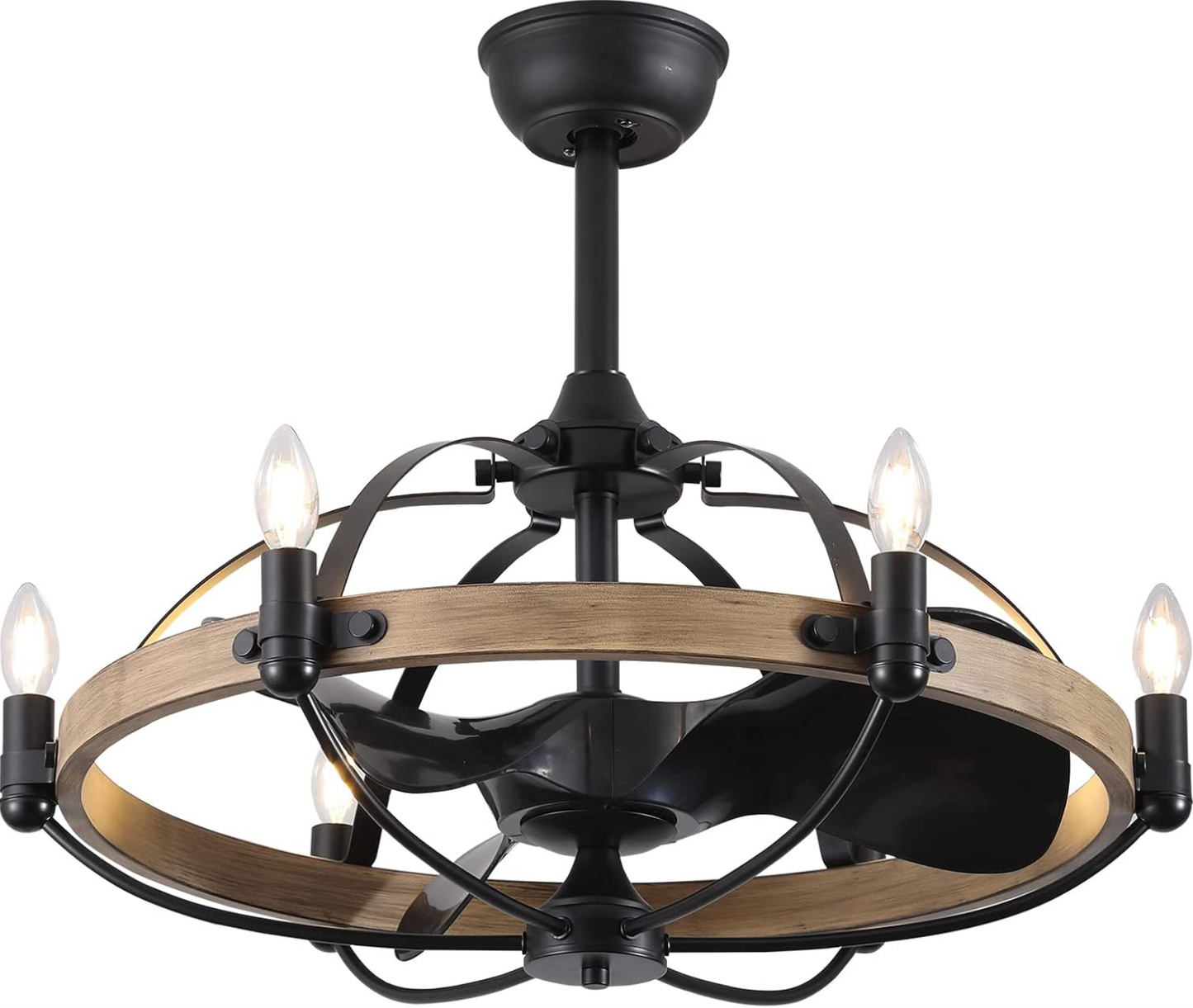 Vintage rustic farmhouse 27" ceiling fan chandelier 🐿
