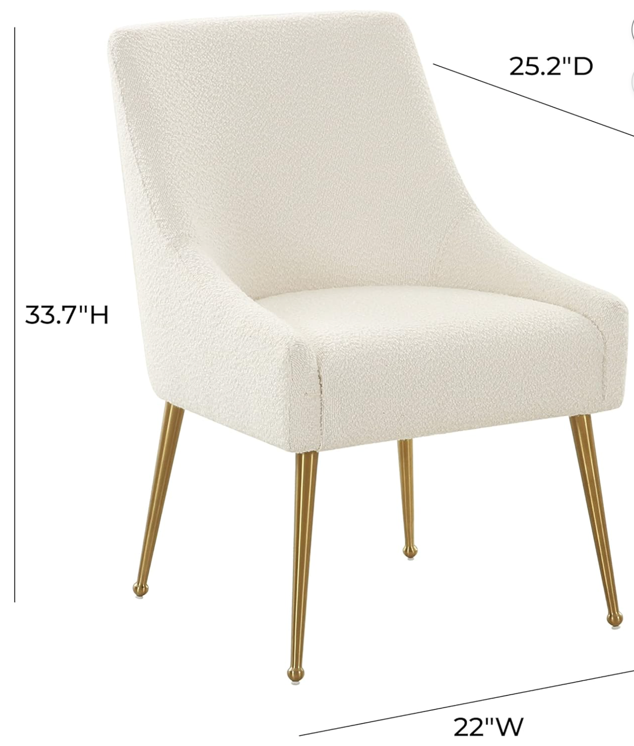 Cream & gold boucle accent or desk chair🥂