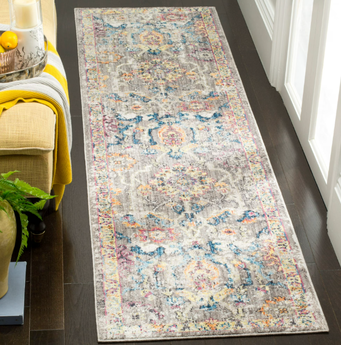 2x8 grey & blue Southwestern runner🪬