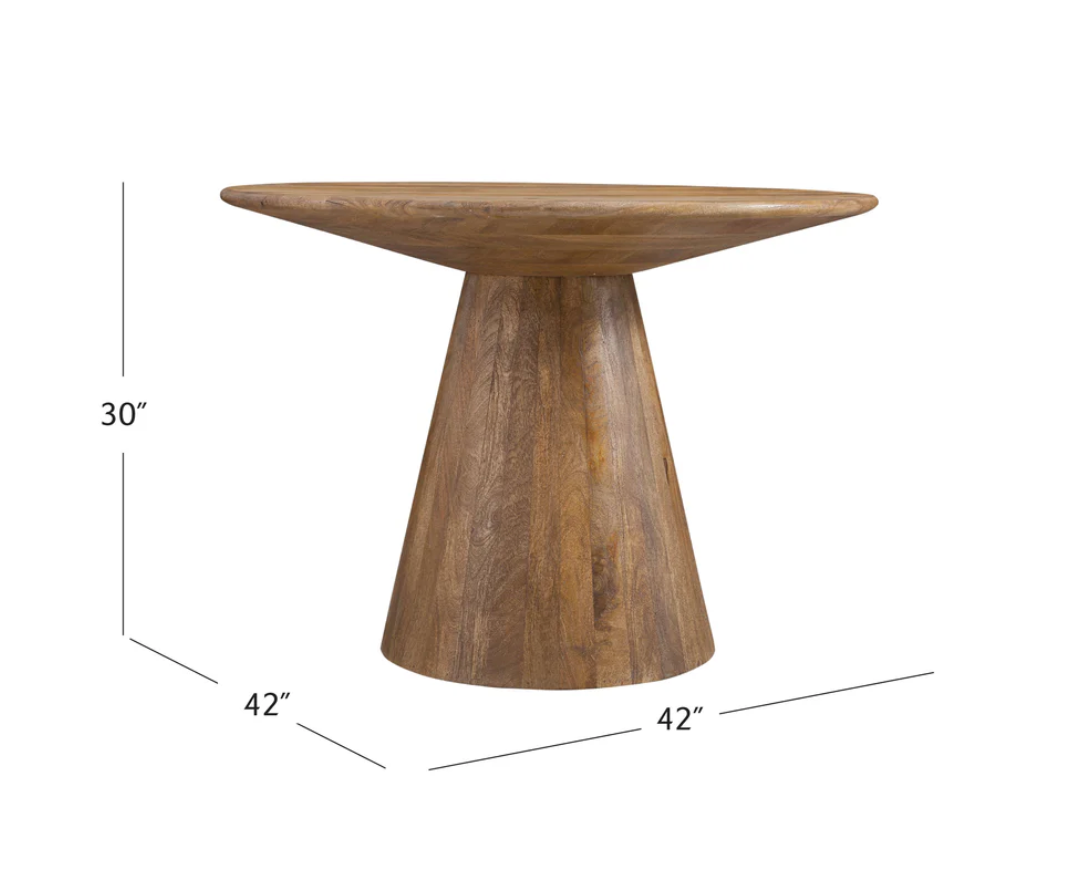 Round chestnut dining pedestal table🦌