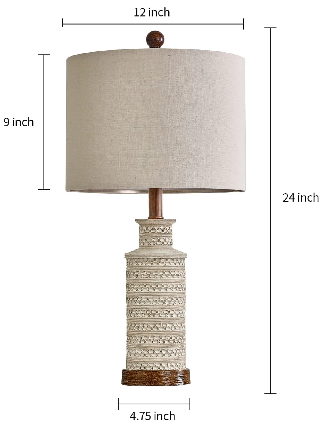 2 rustic white & brown farmhouse table lamps🐮