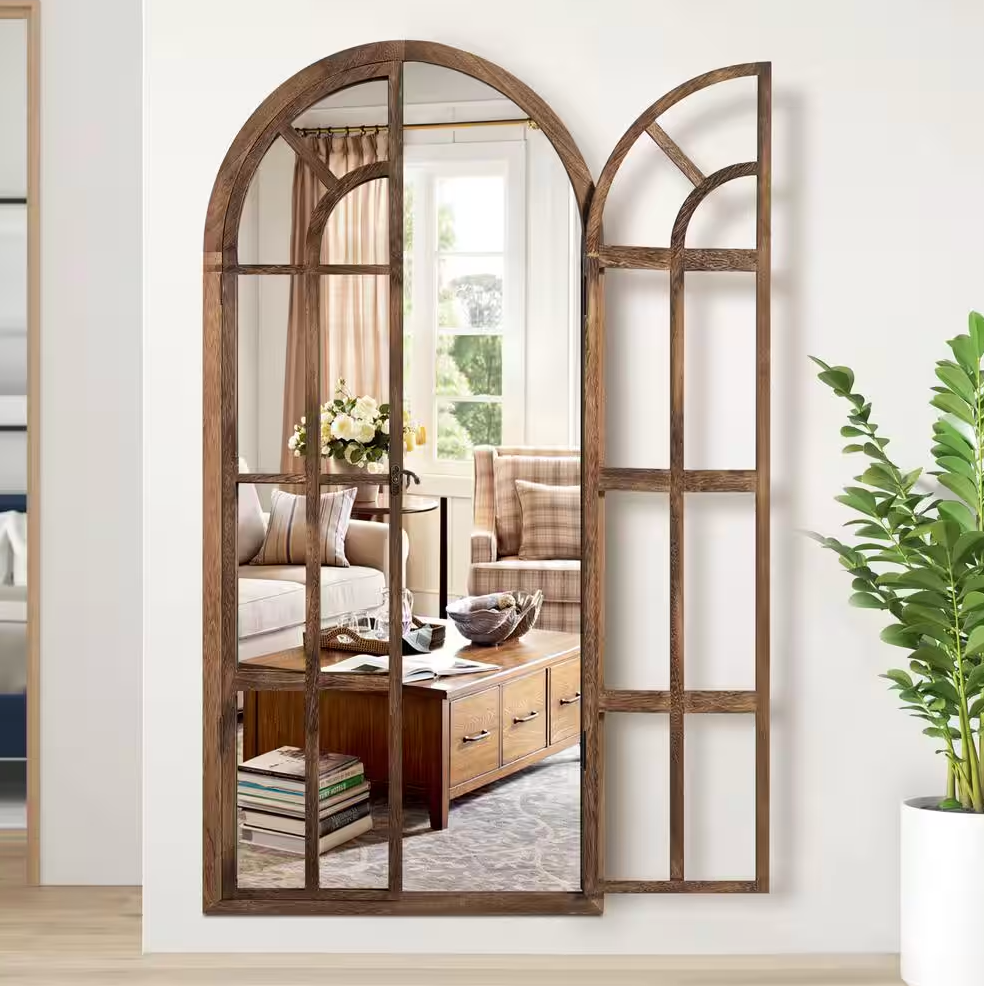 31x71 oversized arched farmhouse wood framed full-length mirror🐏