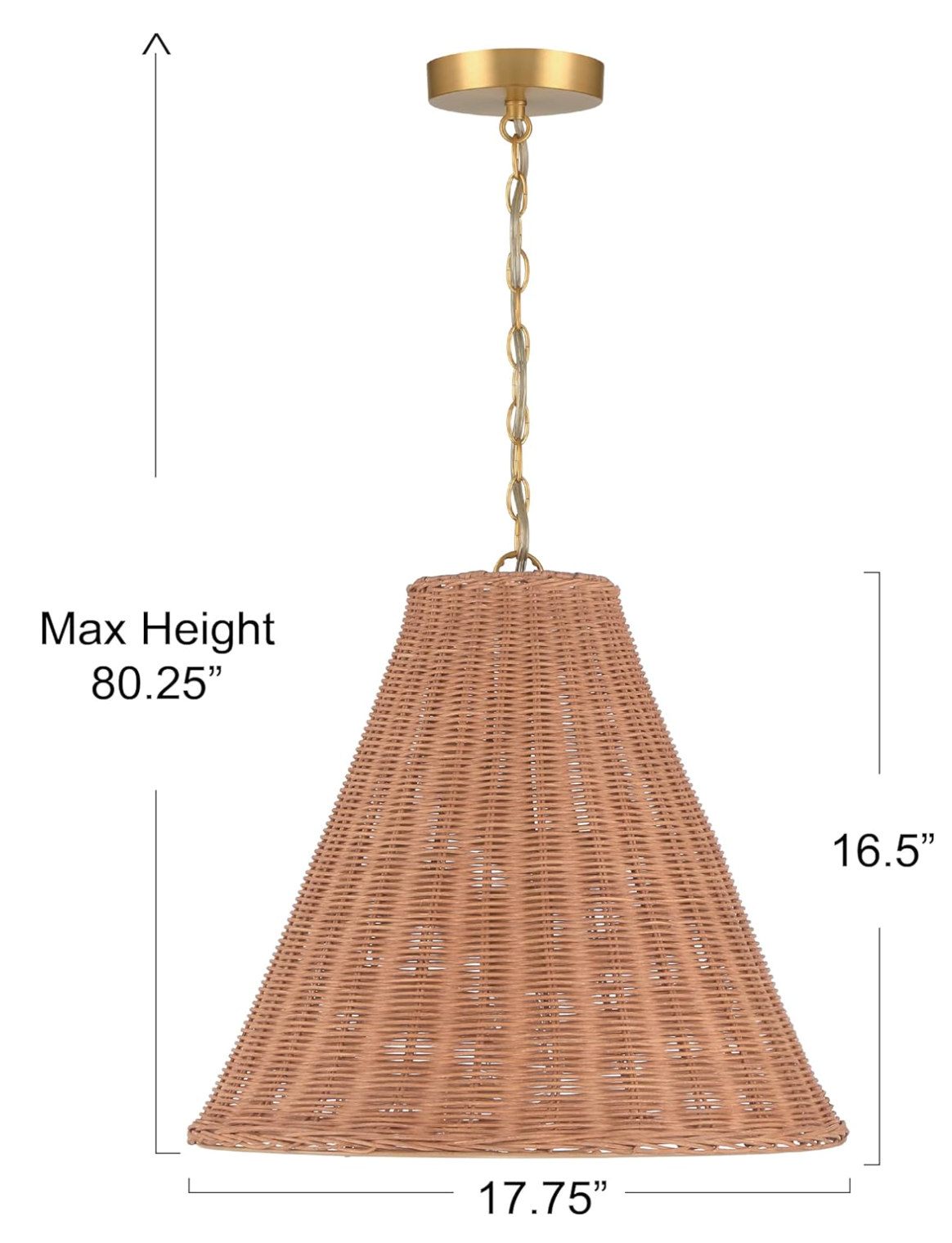 Tapered natural rattan pendantš”