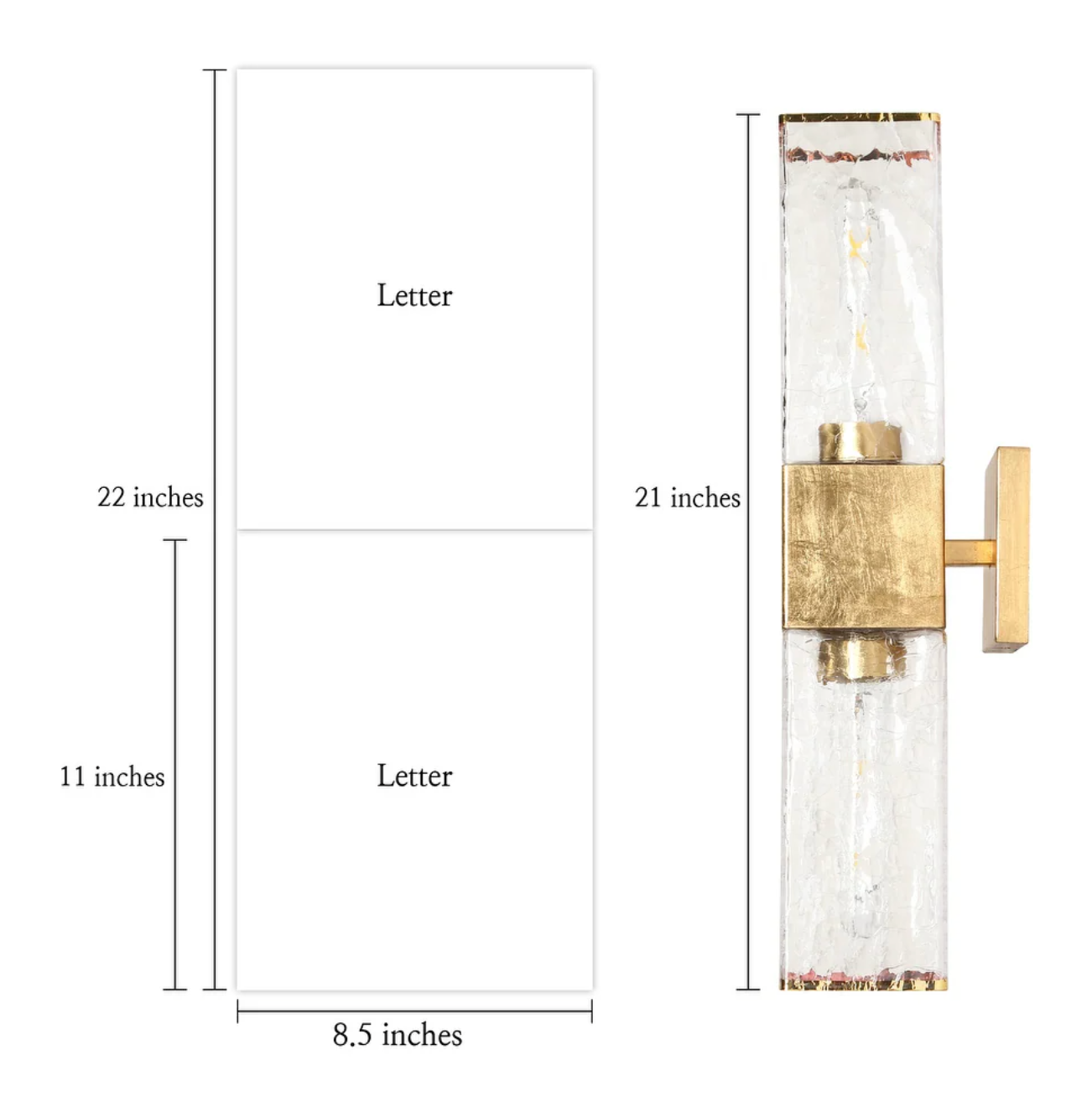Modern luxury gold foil sconce w/ art glass 💫