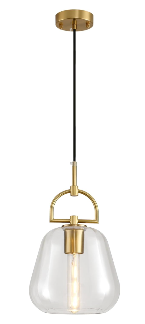 Gold 1-light glass adjustable pendant 💫