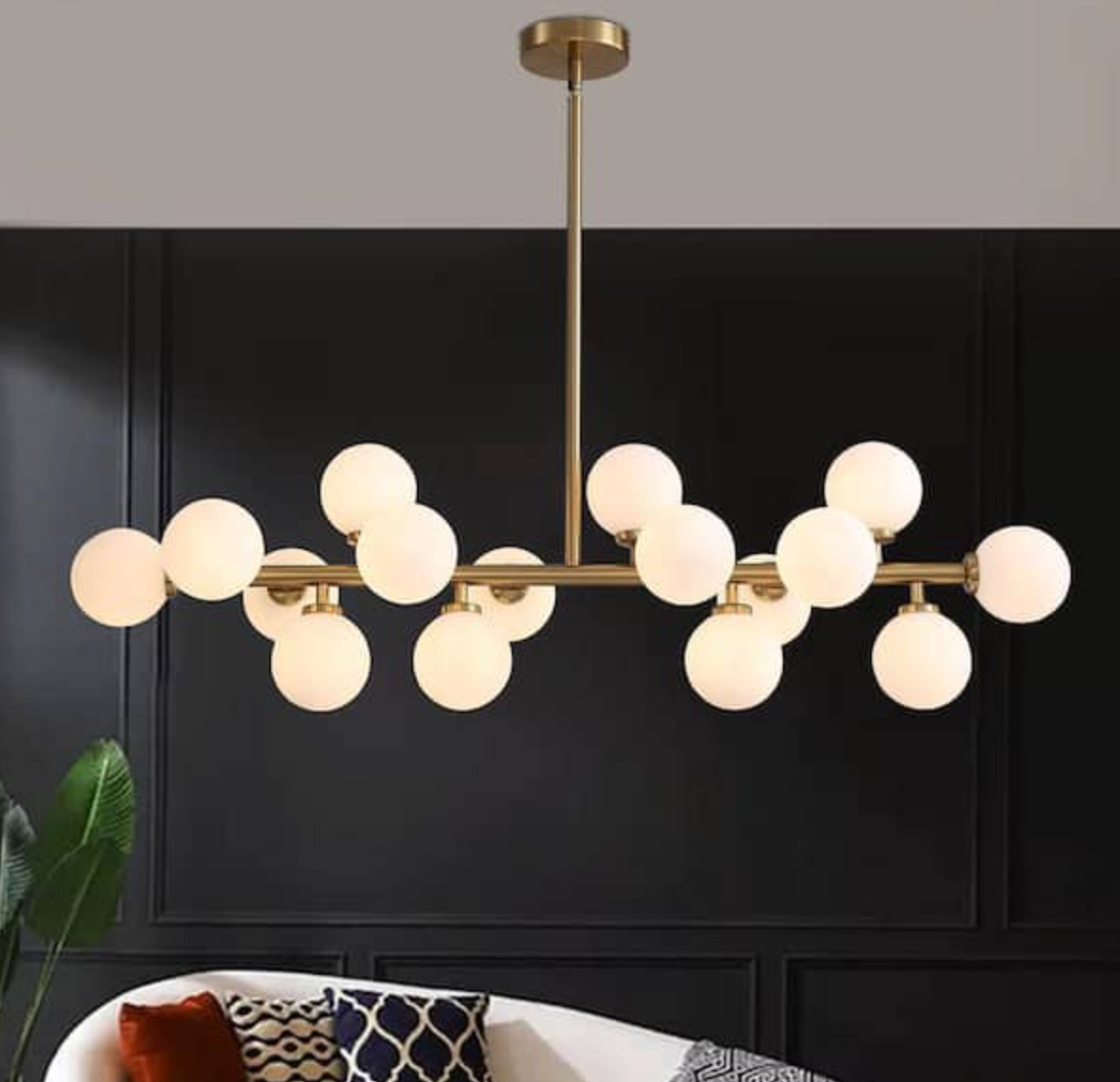 Brass 16-light globe sputnik MCM chandelier 💫