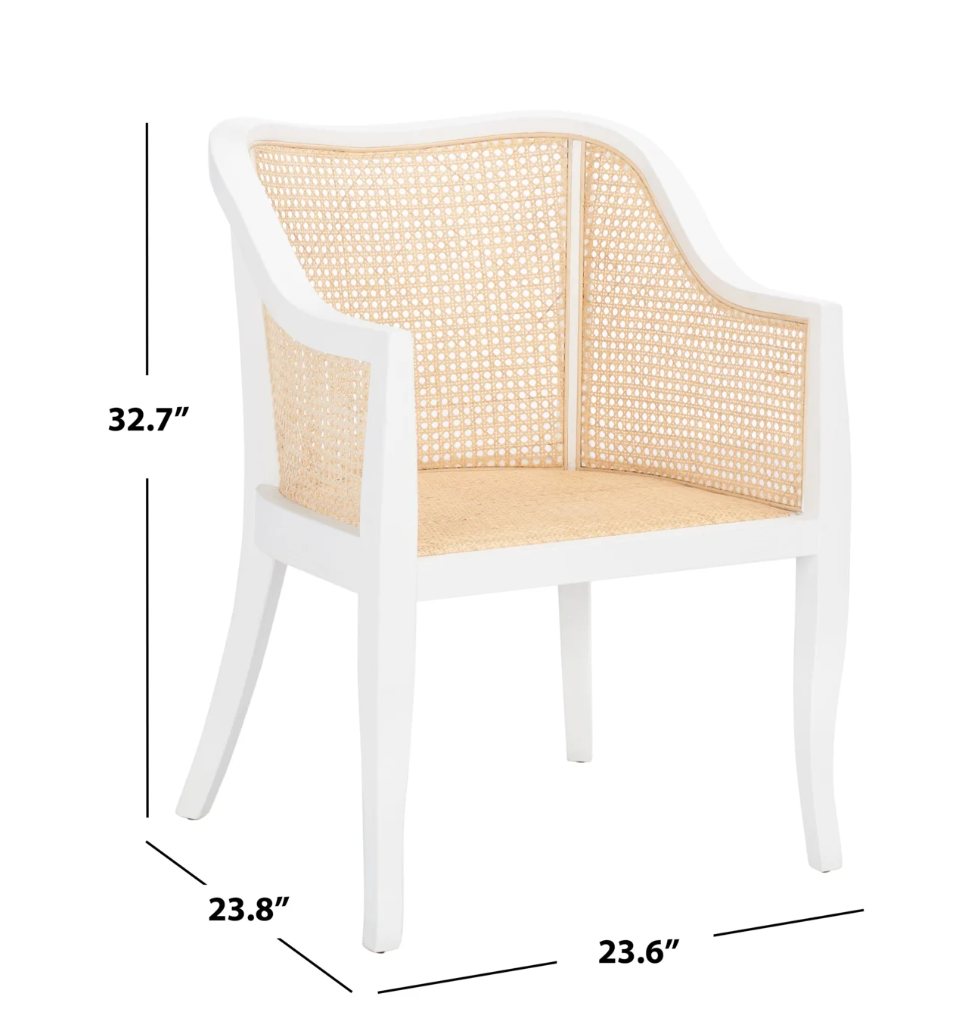 Natural rattan & white wood accent chair 🪴