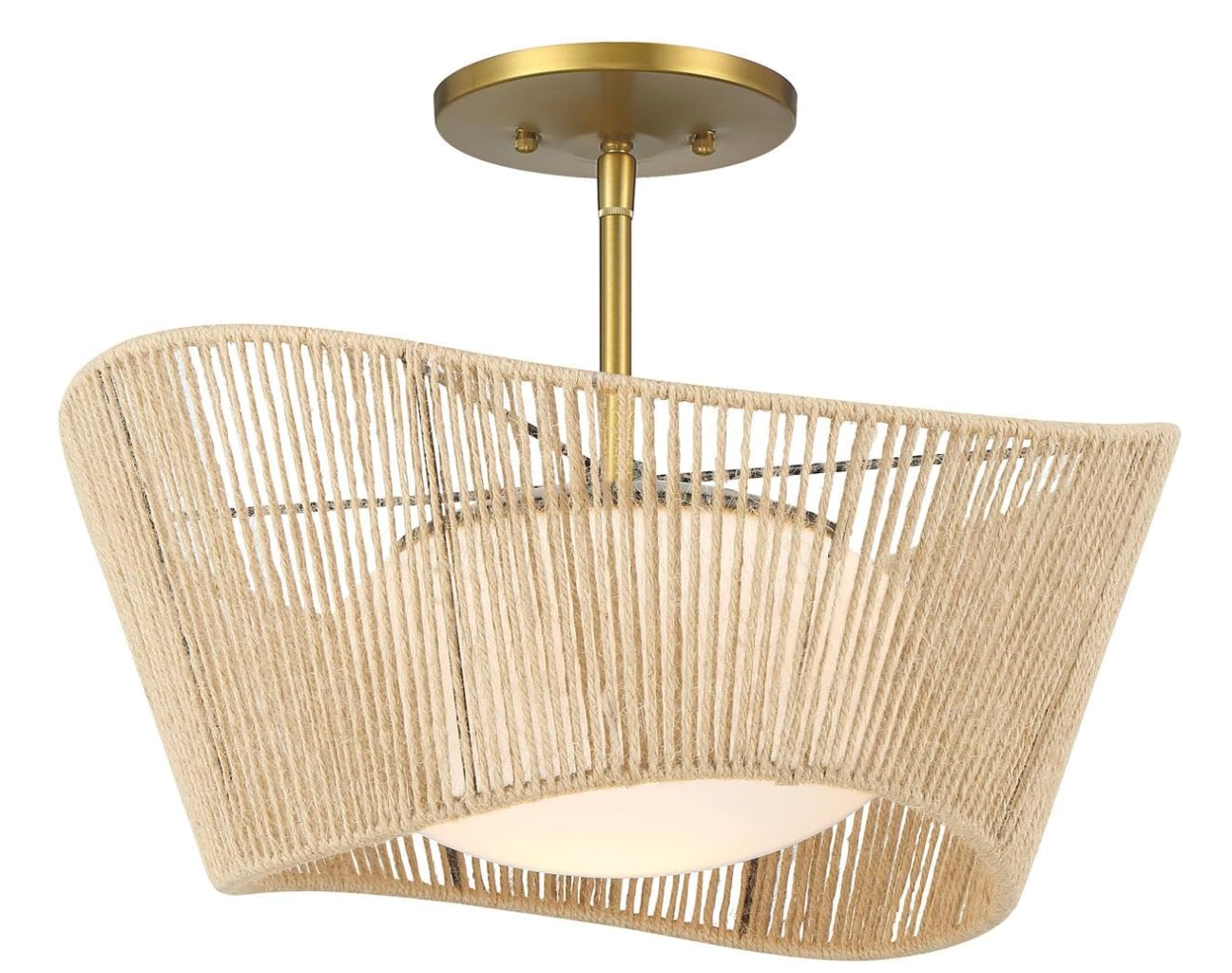 Rattan 1 Light Semi-Flush Mount chandelier 💡