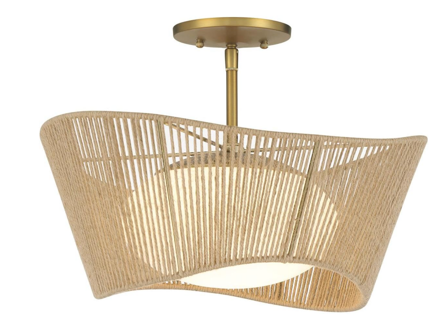 Rattan 1 Light Semi-Flush Mount chandelier 💡