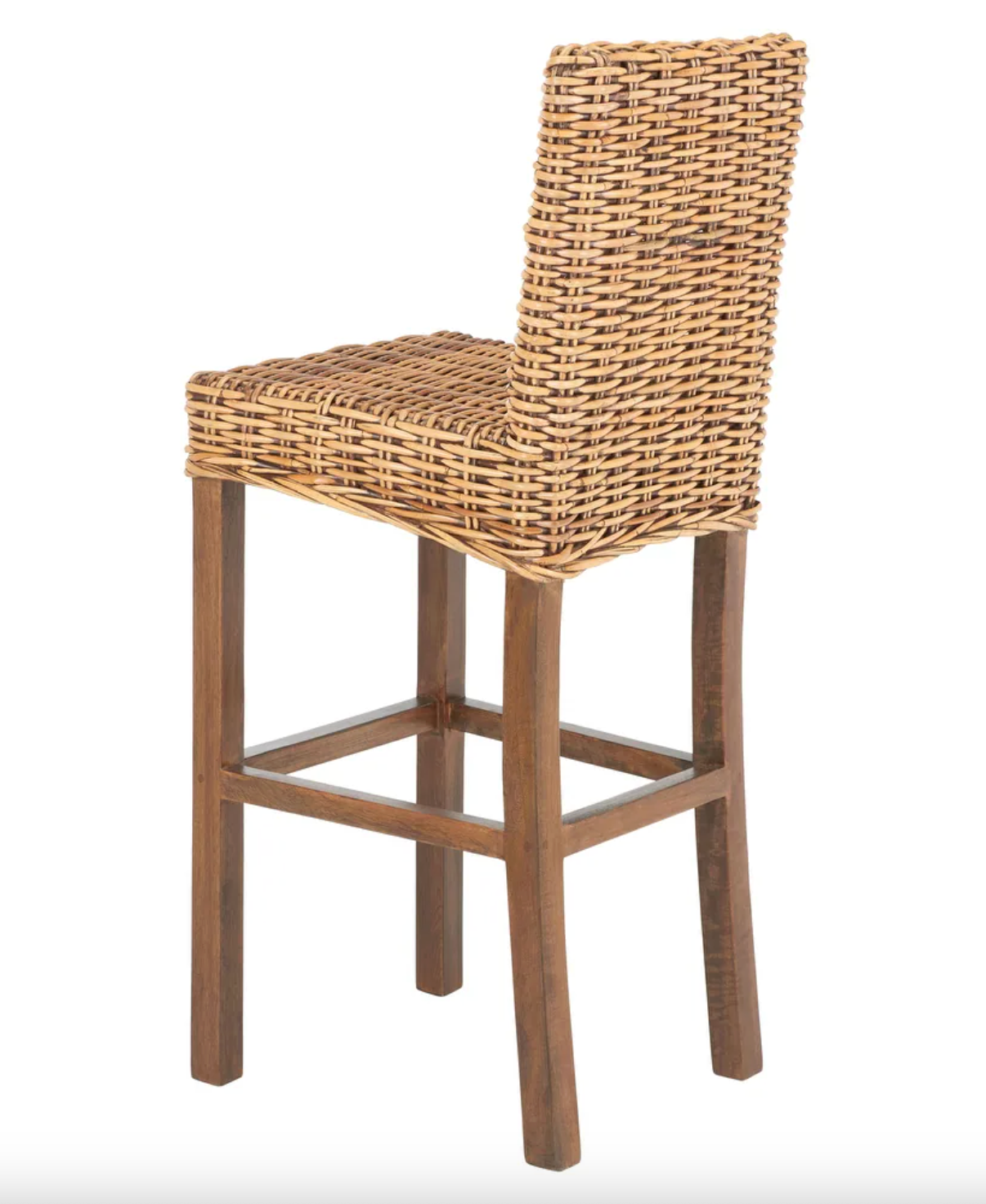 Honey brown wicker barheight barstool 🤎