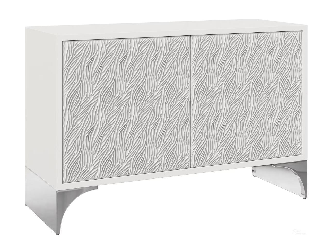 White sideboard chest w/ wheat field inspired sculpted doors π€