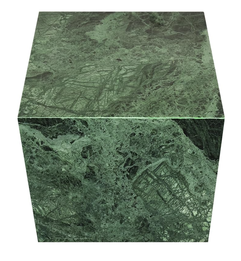 Art deco end table w/ handcrafted genuine green marble 🍵