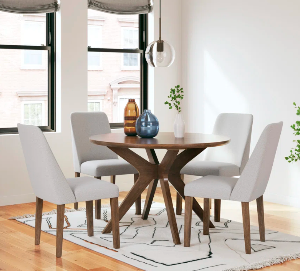 45" round brown modern dining table 🤎🍽️