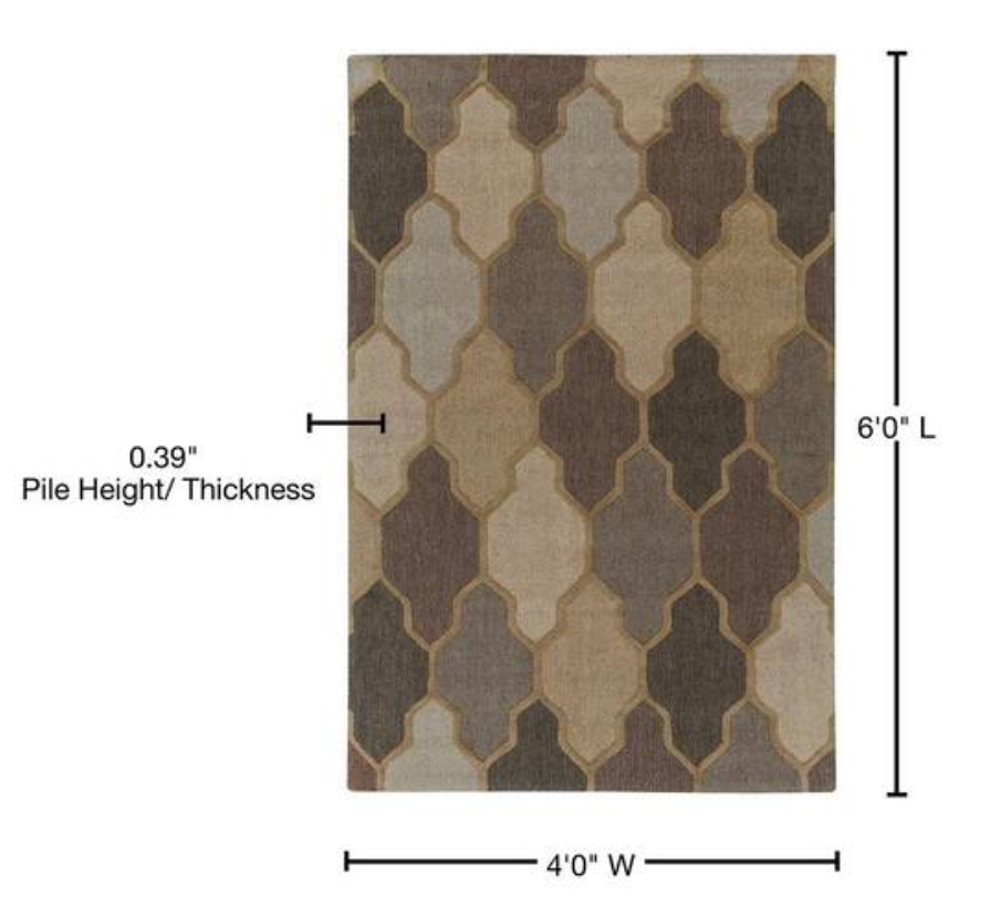 4x6 geometric grey & brown rug 🩶