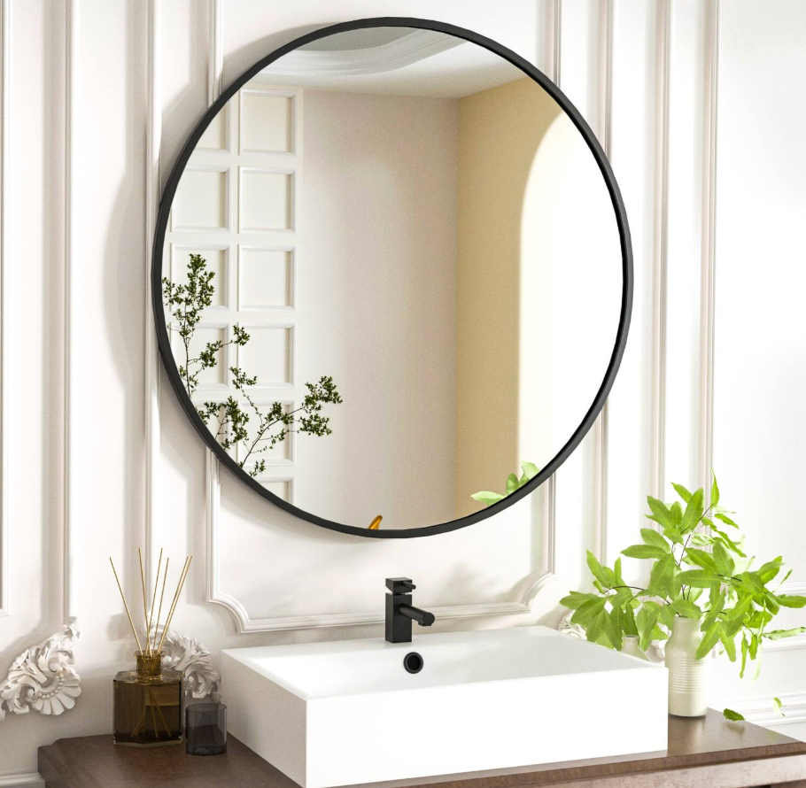 18" round metal round vanity mirror 🪞