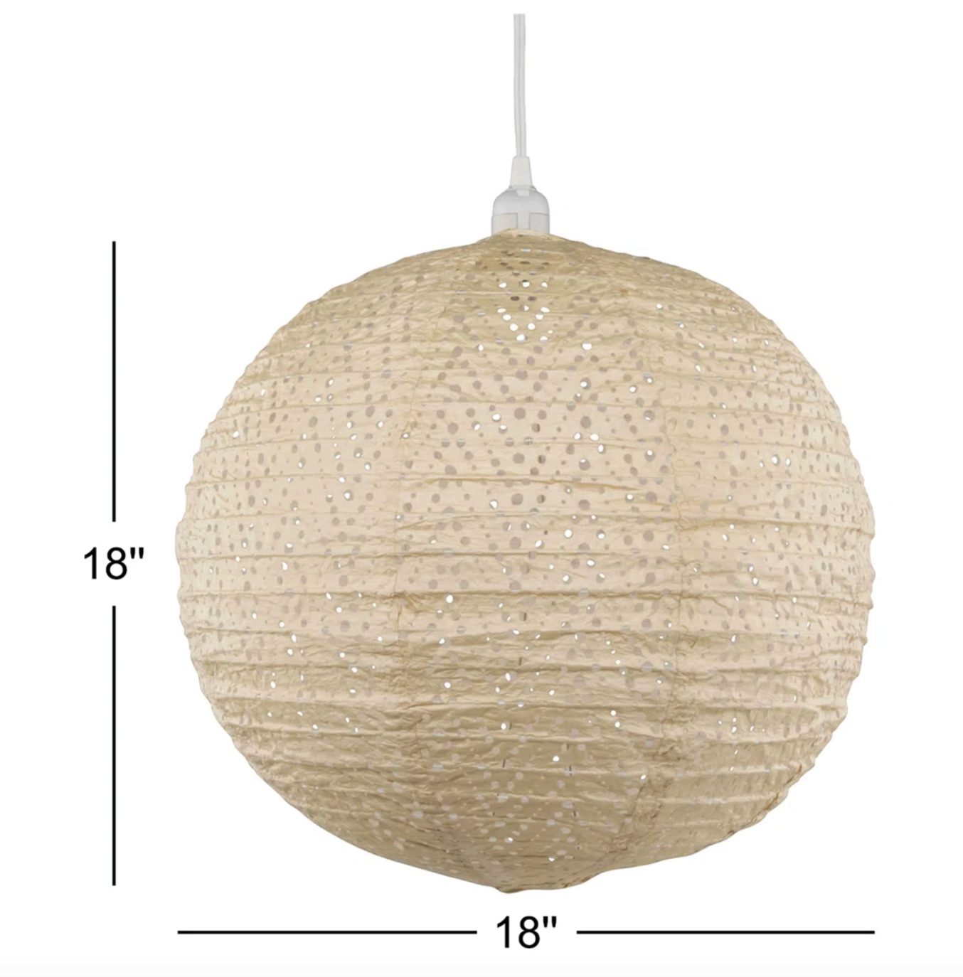 18" round chevron pearl indoor/outdoor pendant π