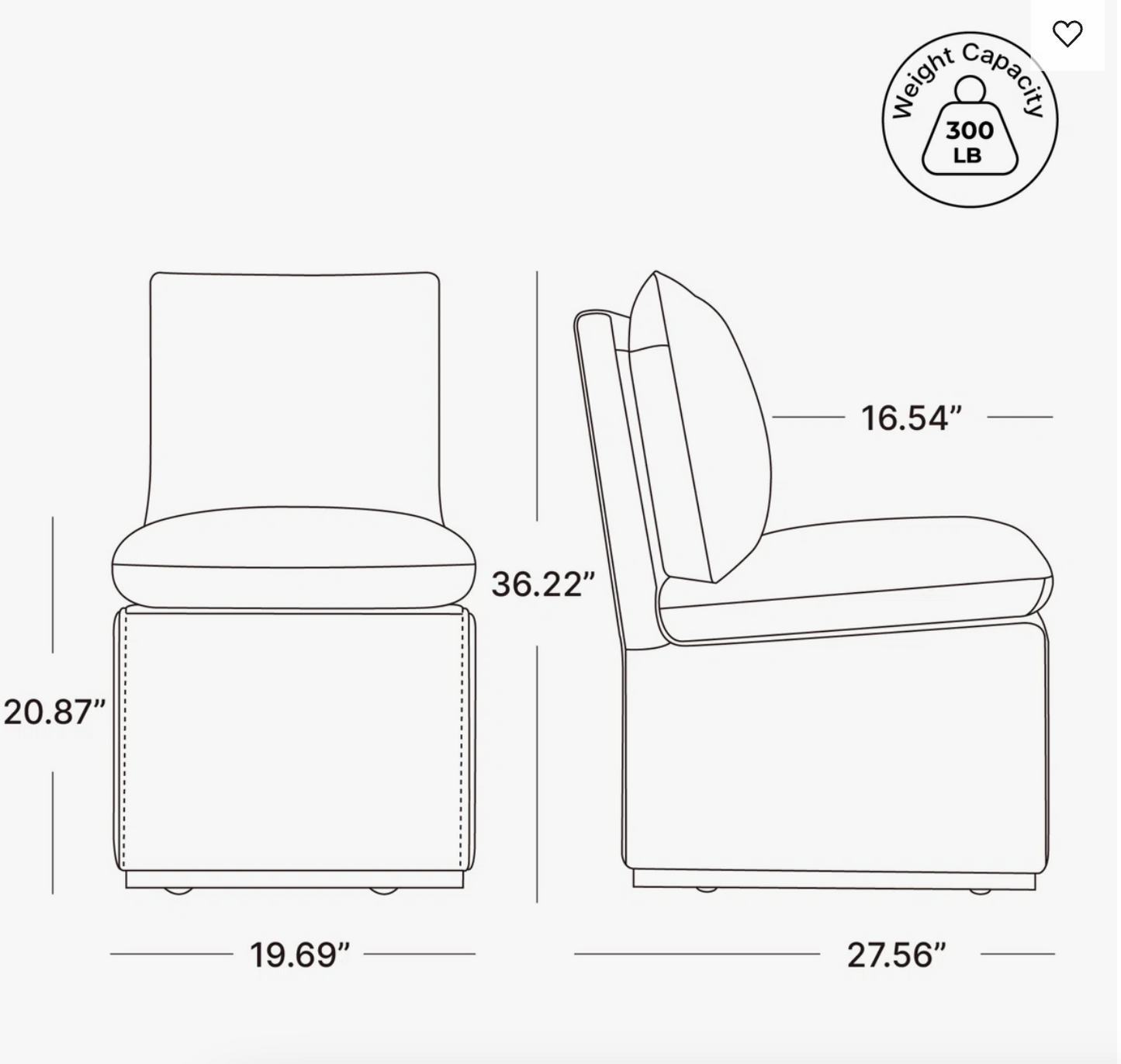 Upholstered white chair w/ performance linen 🤍