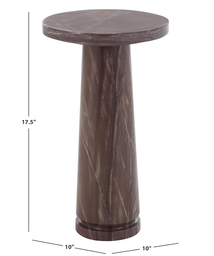 Pink marble round accent table 🍷