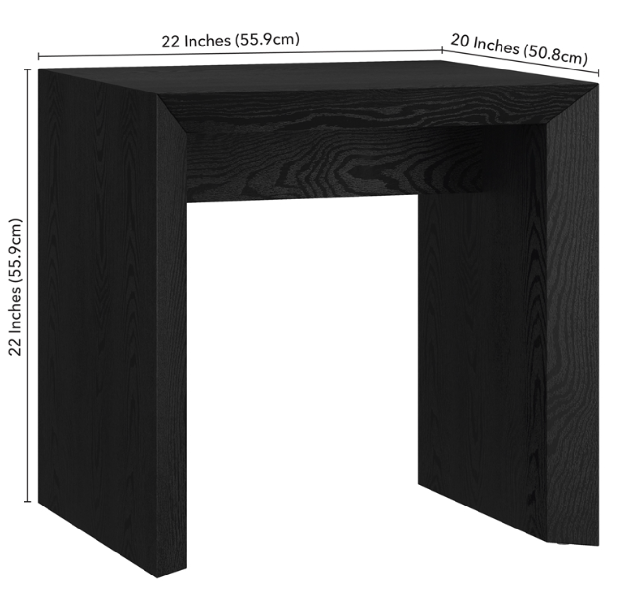 Modern black end table w/ beveled edges 🖤