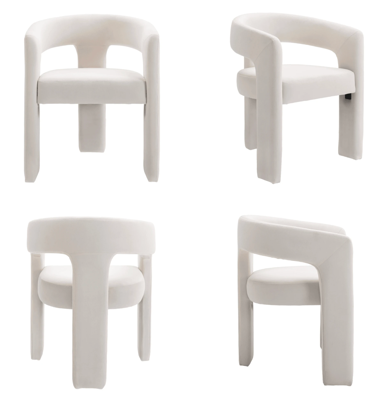 Modern white velvet dining chairš¦¢