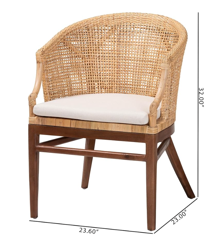 2 bali & pari light honey rattan & wood counterheight barstools 🌻