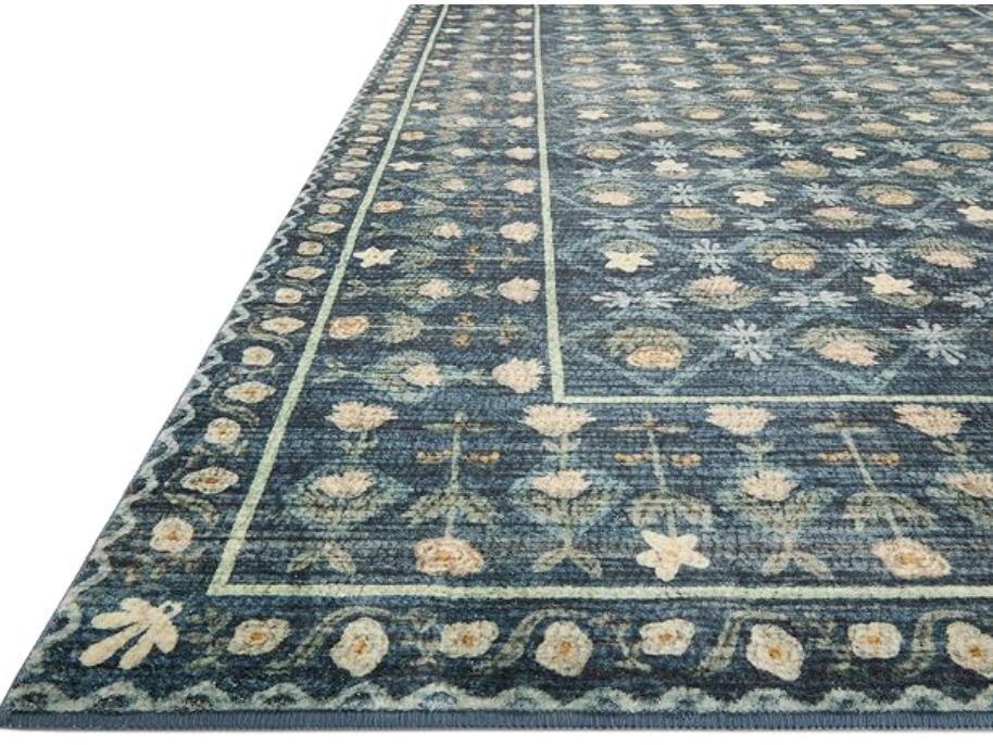 7'-6" x 9'-6" Loloi Rifle Paper Co. Eden cloudpile indigo rug 🌷