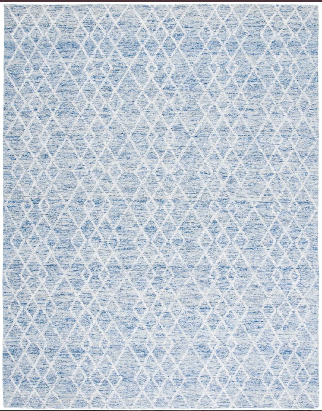 8x10 blue & ivory diamond rug