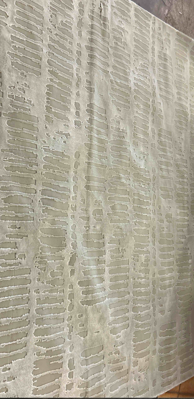 Revival Rugs 8x10 plush textured green & ivory modern rug 🍵