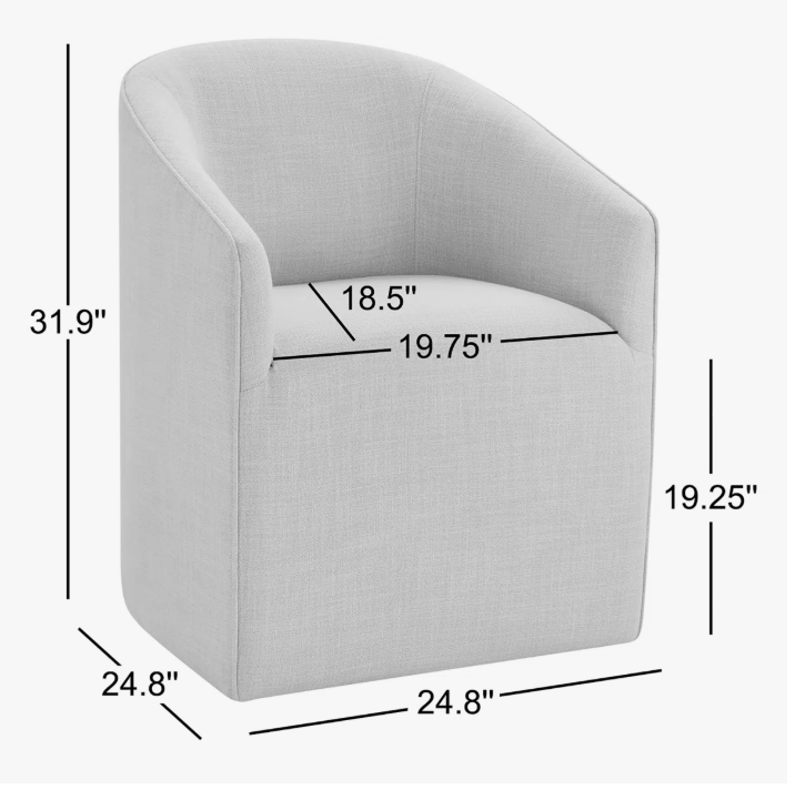 Birch Lane cream linen chair w/ castors 🦋