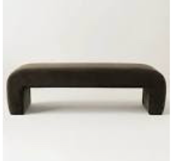 Black velvet waterfall bench 60" 🖤