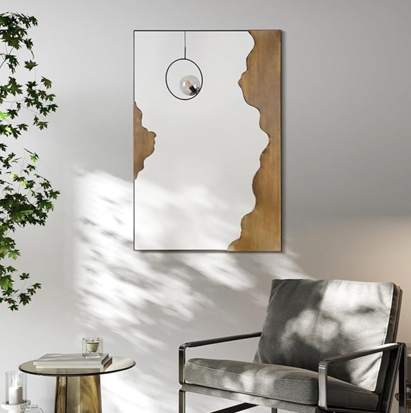 Brushed gold edge tear 24x36 mirror 🪞