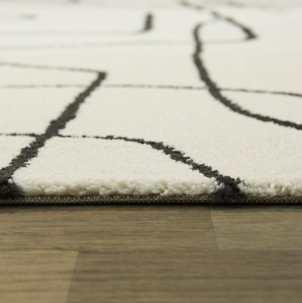 Charcoal & white 8x10 modern abstract rug 🖤