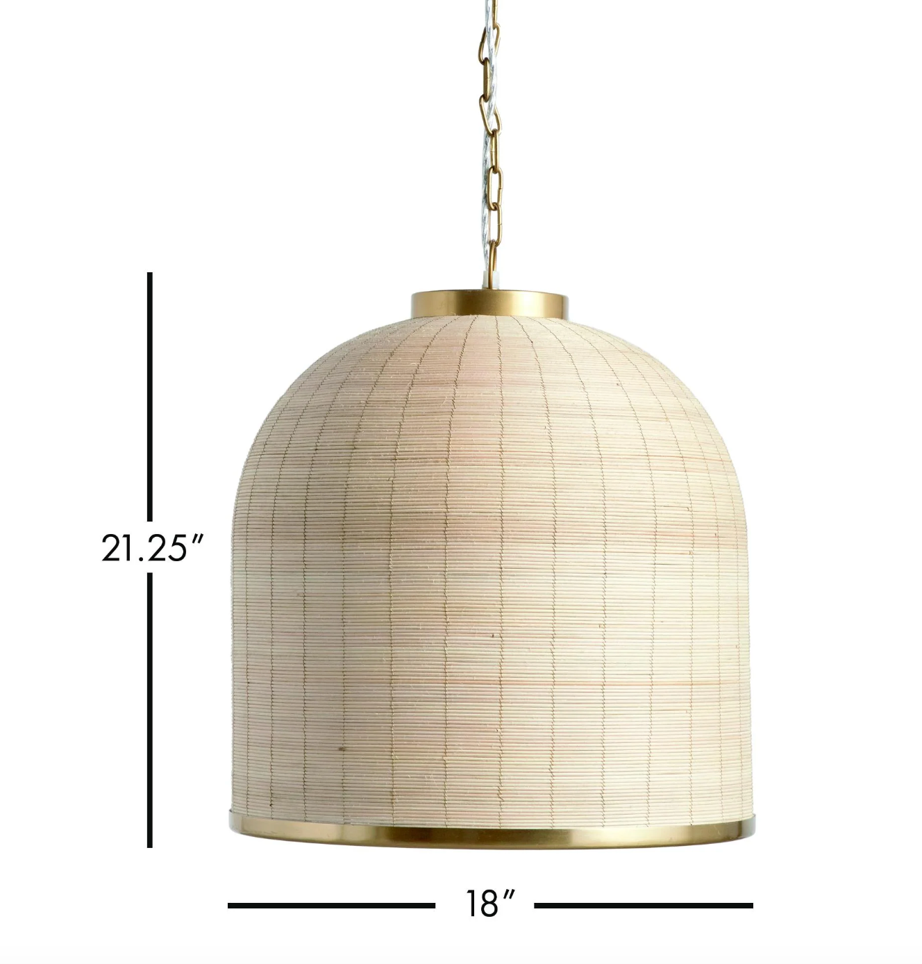 Stunning whitewash & brass dome pendant 💡